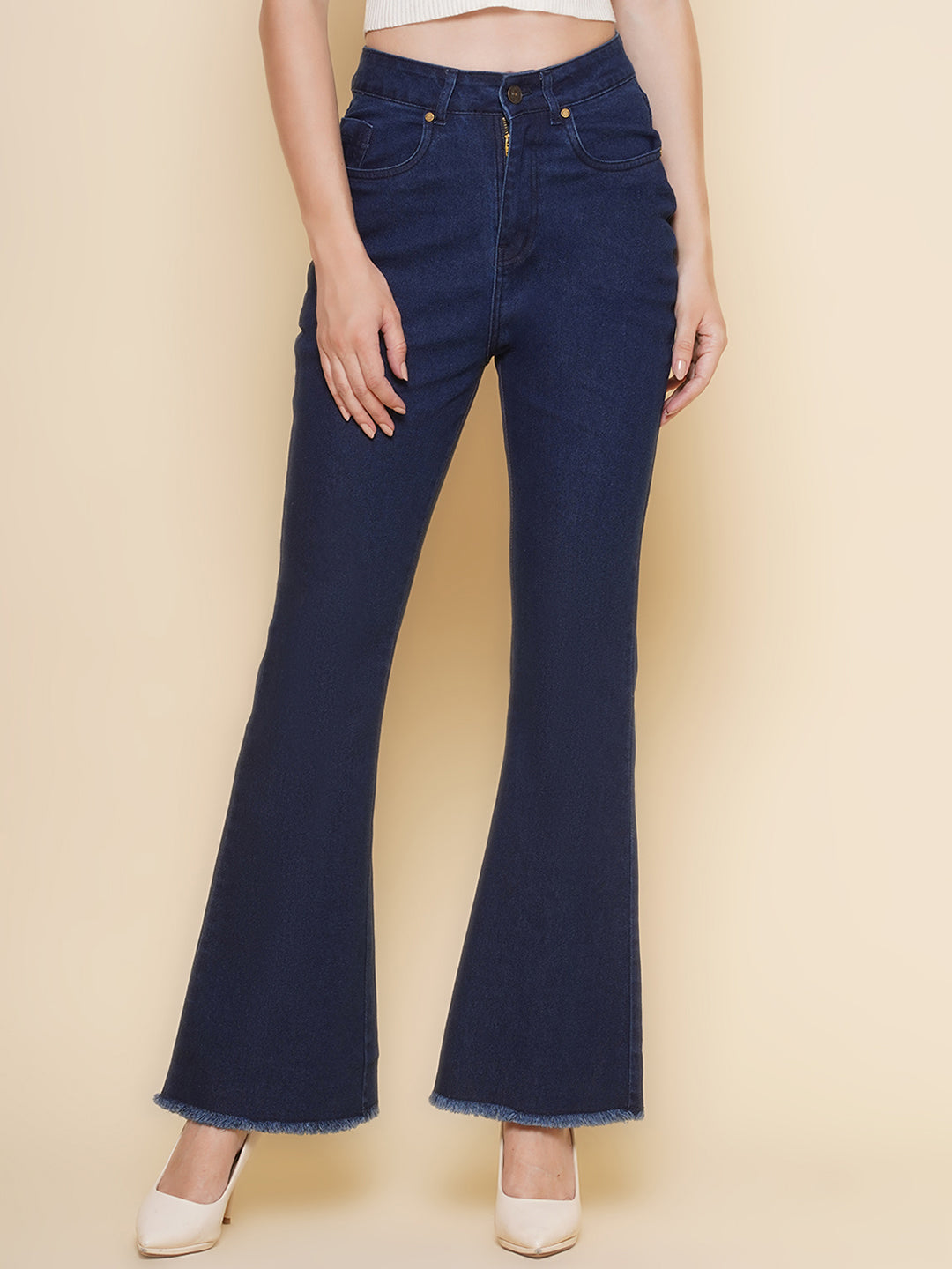 Women Boot Cut Jeans in Blue