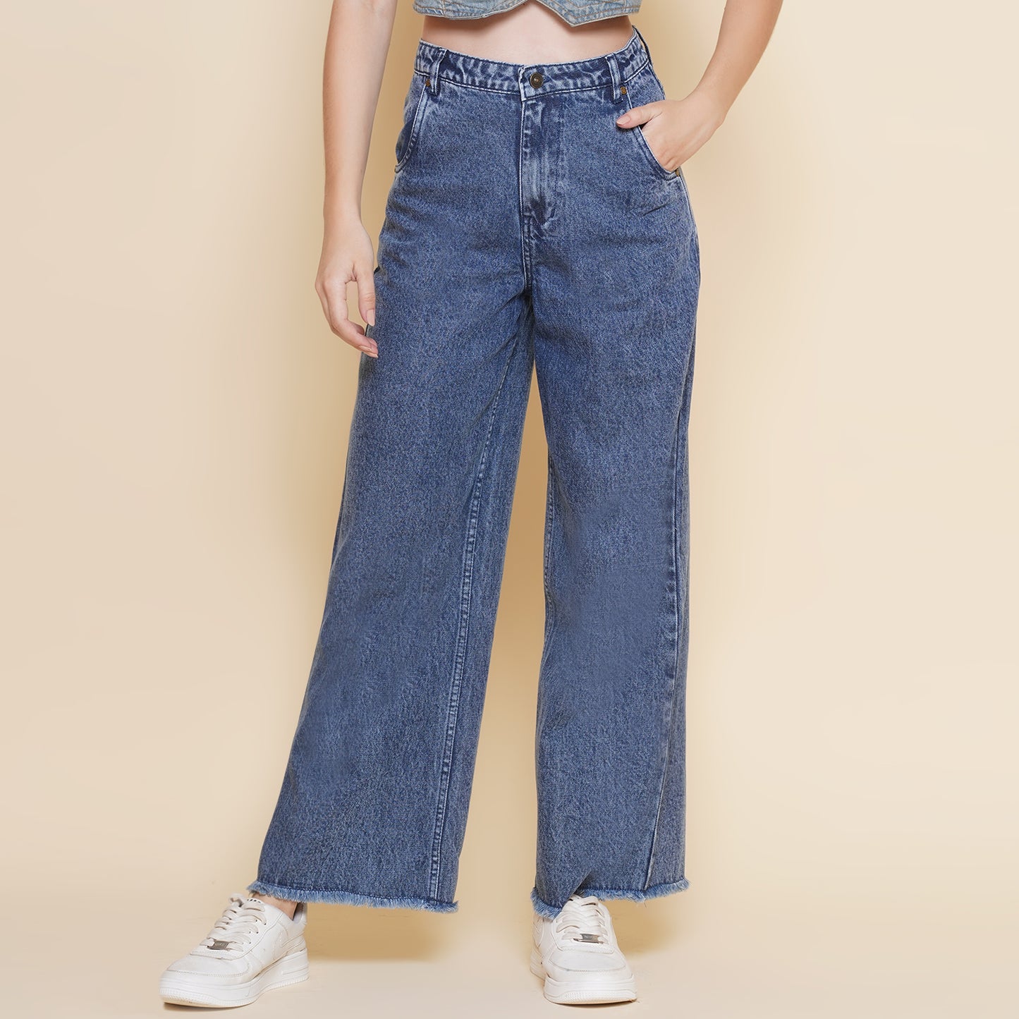 Women Wide Leg Denim In Blue