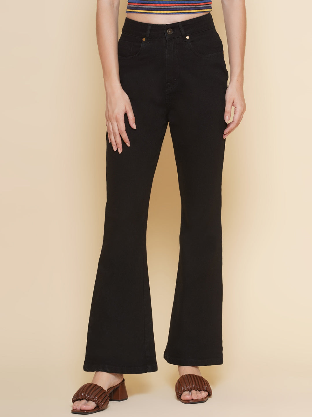Women Boot Cut Jeans in Black