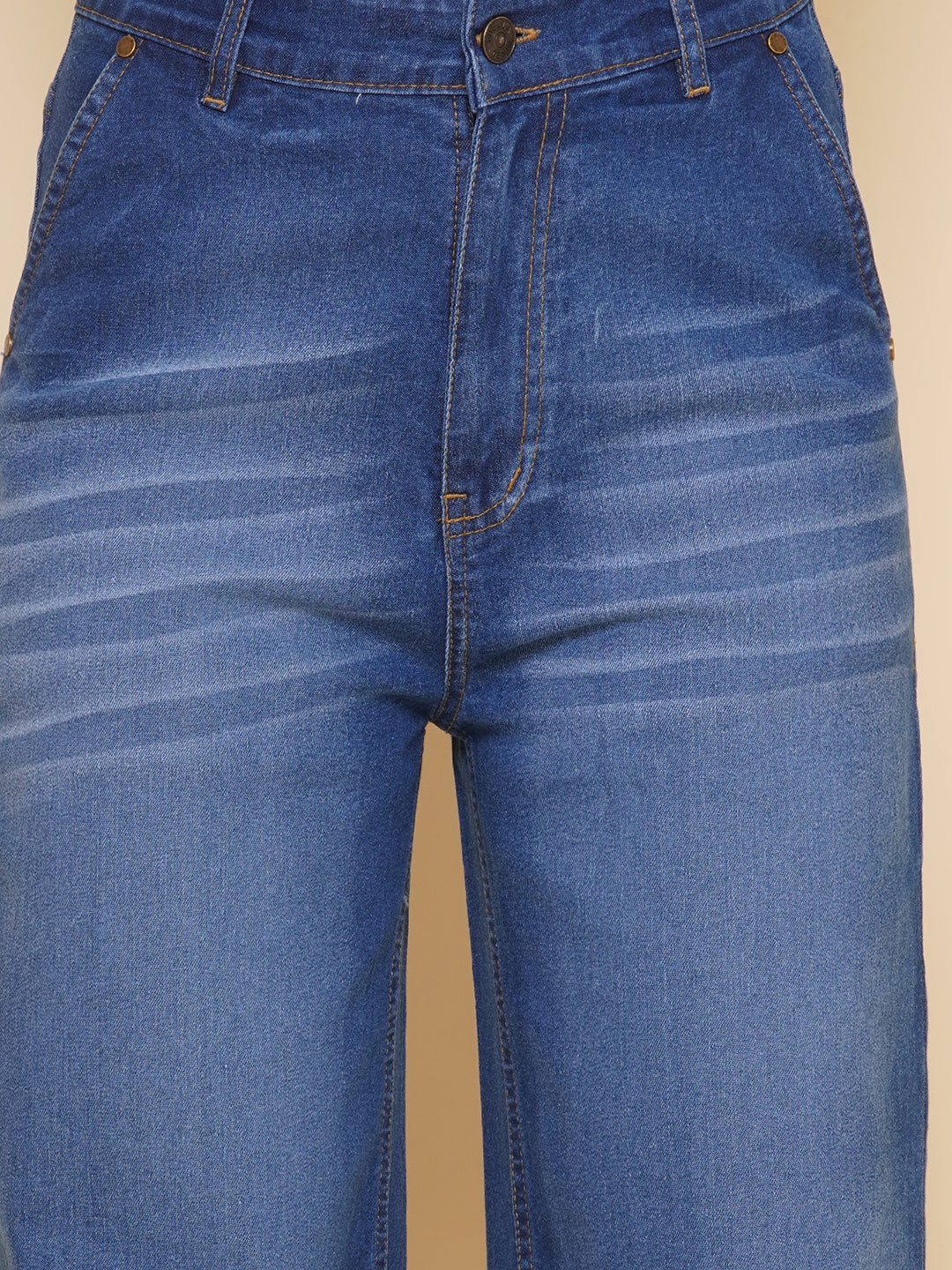 Womens Blue Straight Jeans
