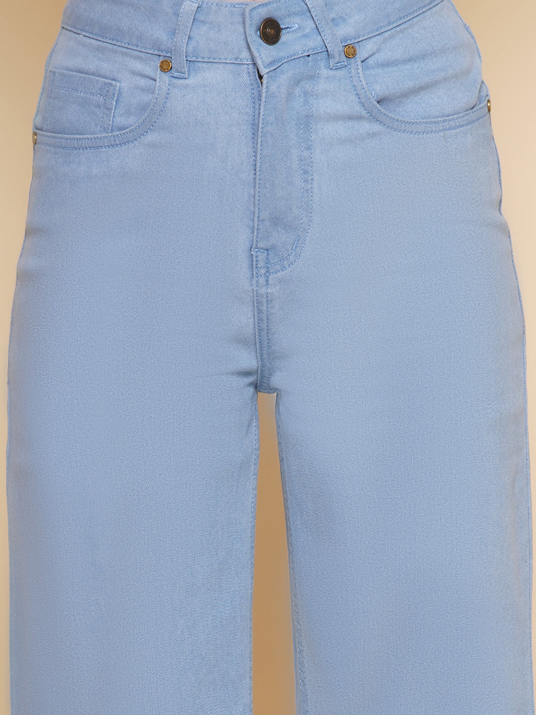 Women Wide Leg Jeans In Light Blue