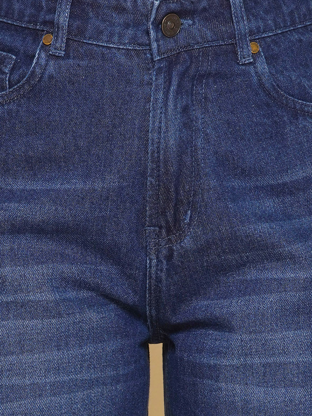 Women Knee Slit Jeans in Dark Blue