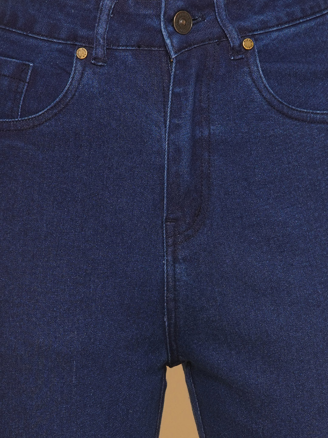 Boot Cut Blue High Rise Jeans For Women