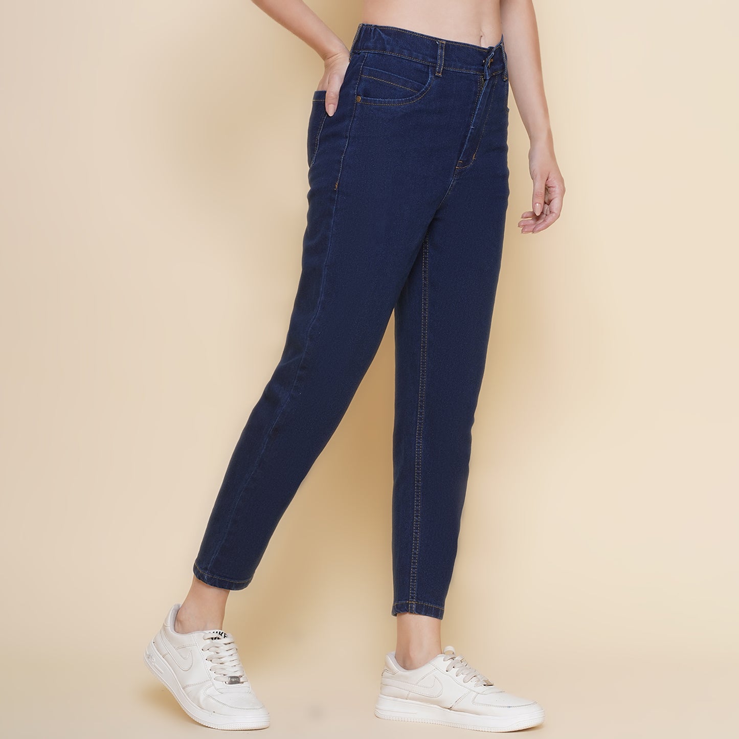 Women Regular High Rise Blue Jeans