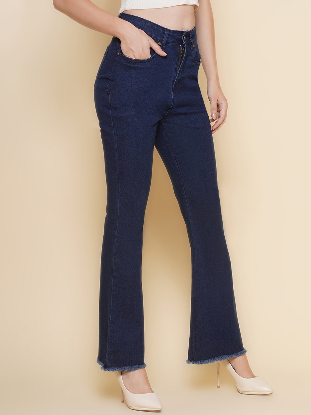 Women Boot Cut Jeans in Blue
