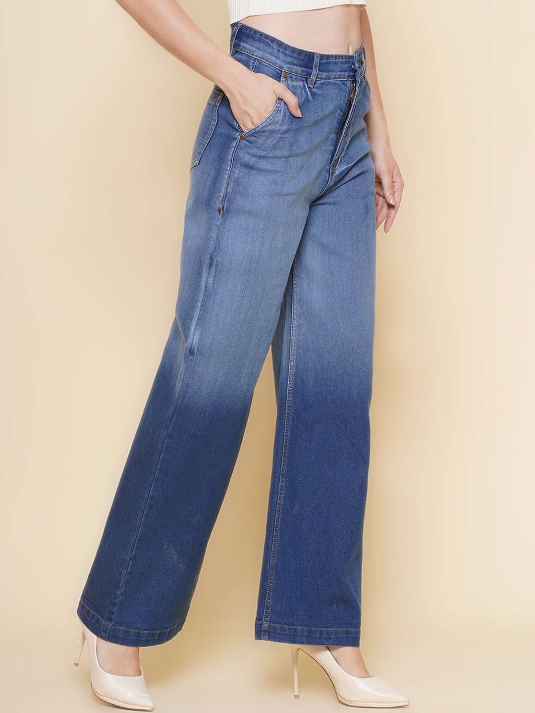 Women Regular High Rise Light Blue Jeans