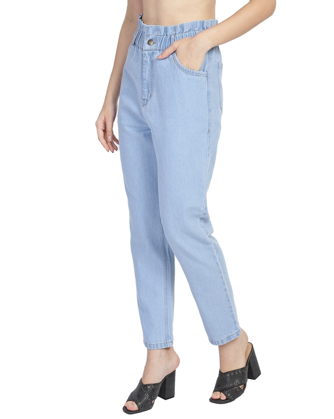 Women Regular High Rise Light Blue Jeans