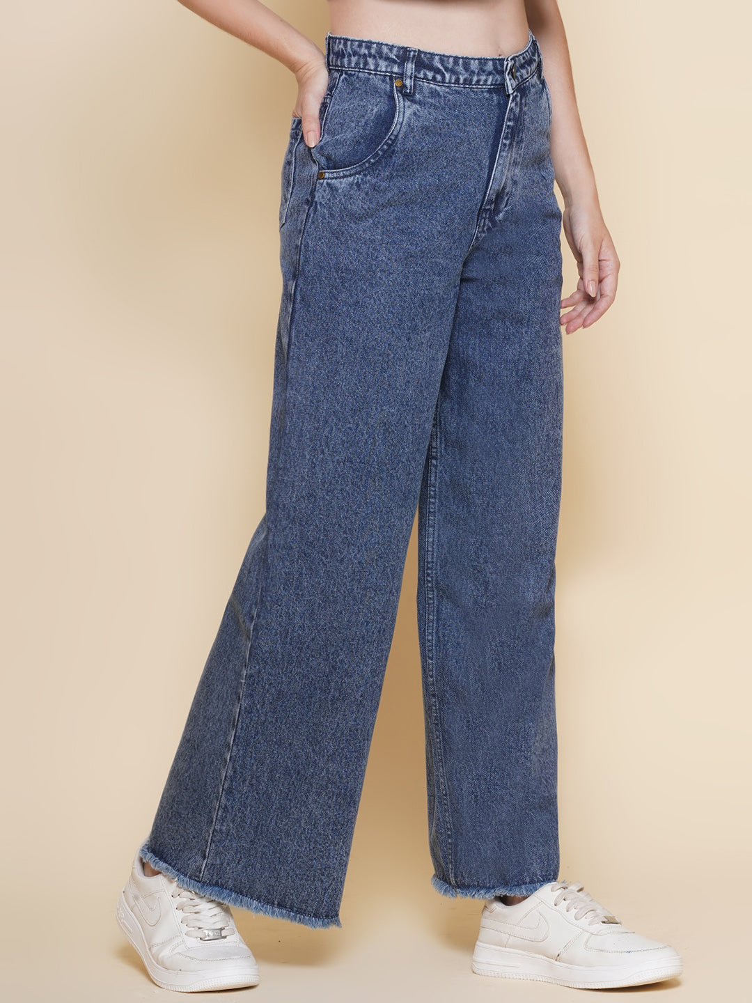 Women Wide Leg Denim In Blue