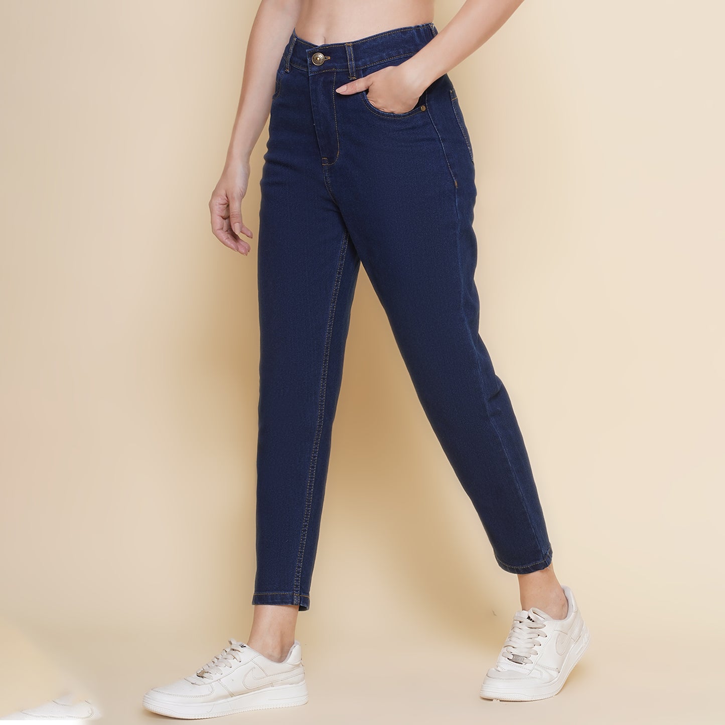 Women Regular High Rise Blue Jeans