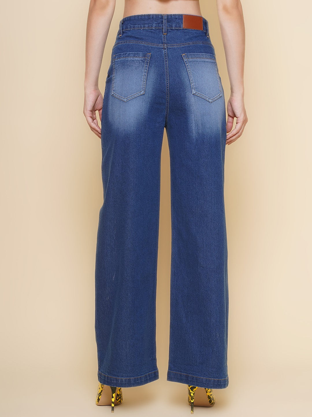 Womens Blue Straight Jeans