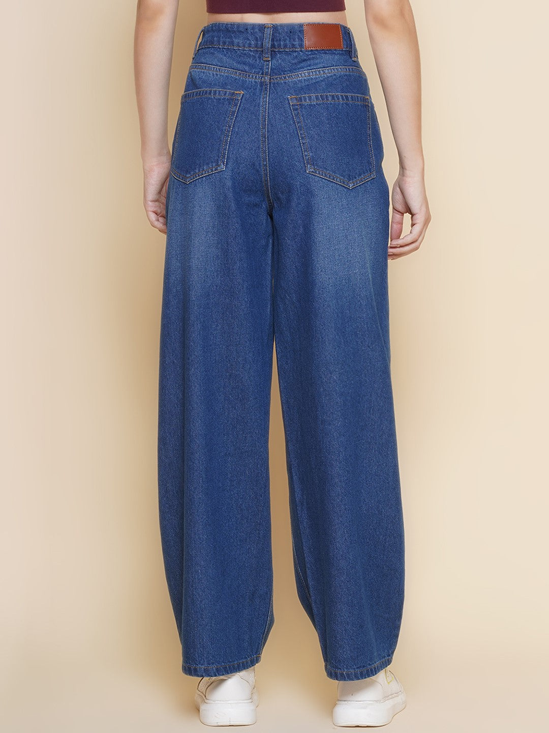 Women Wid Leg Jeans in Blue