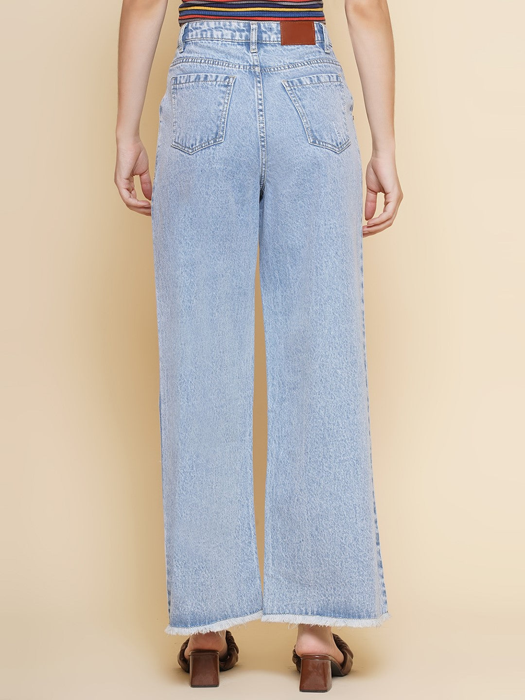 Light Blue Wide Leg Jeans For Women
