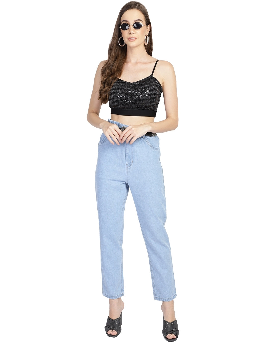 Women Regular High Rise Light Blue Jeans