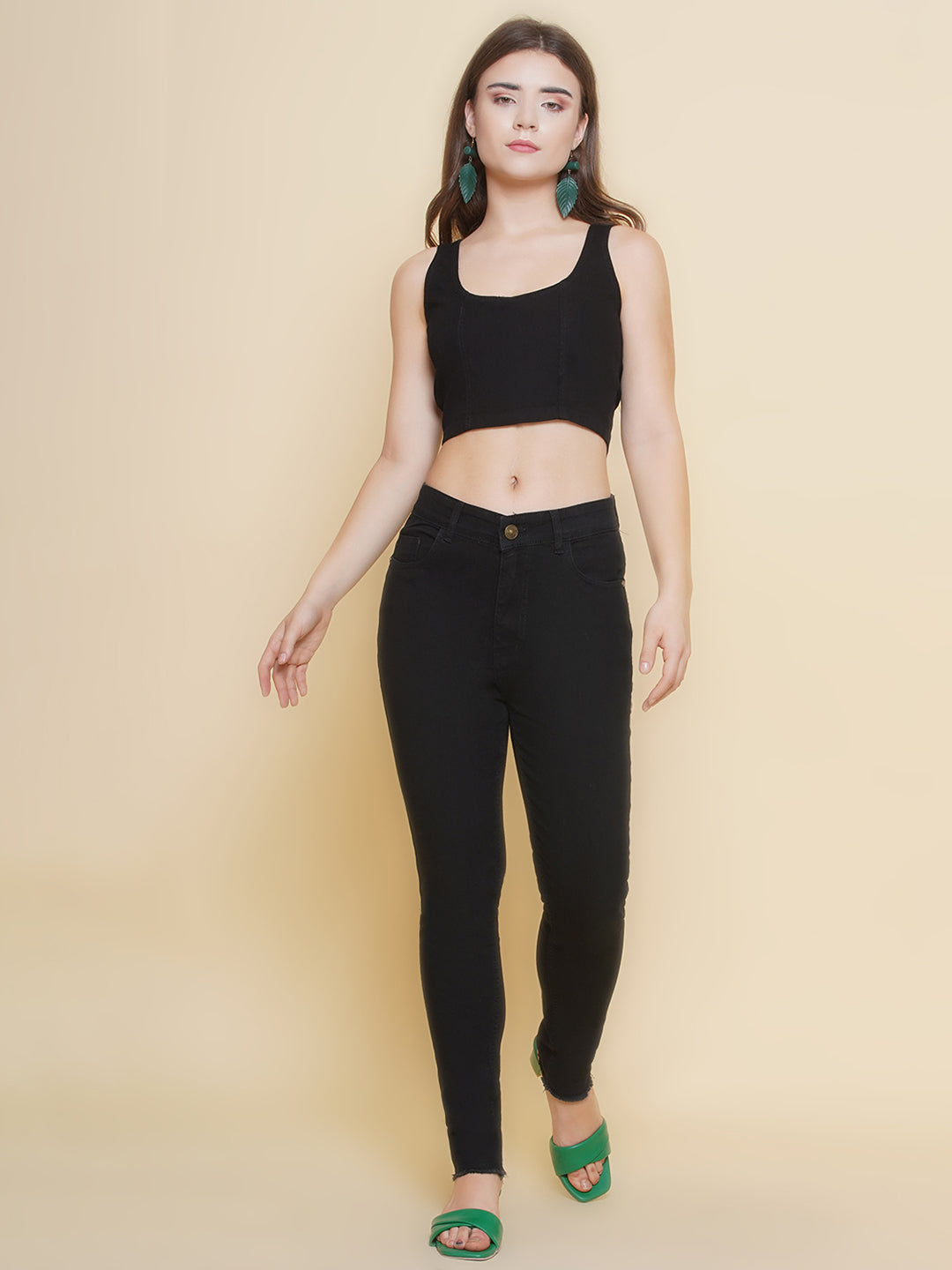 Women Regular High Rise Dark Blue Jeans