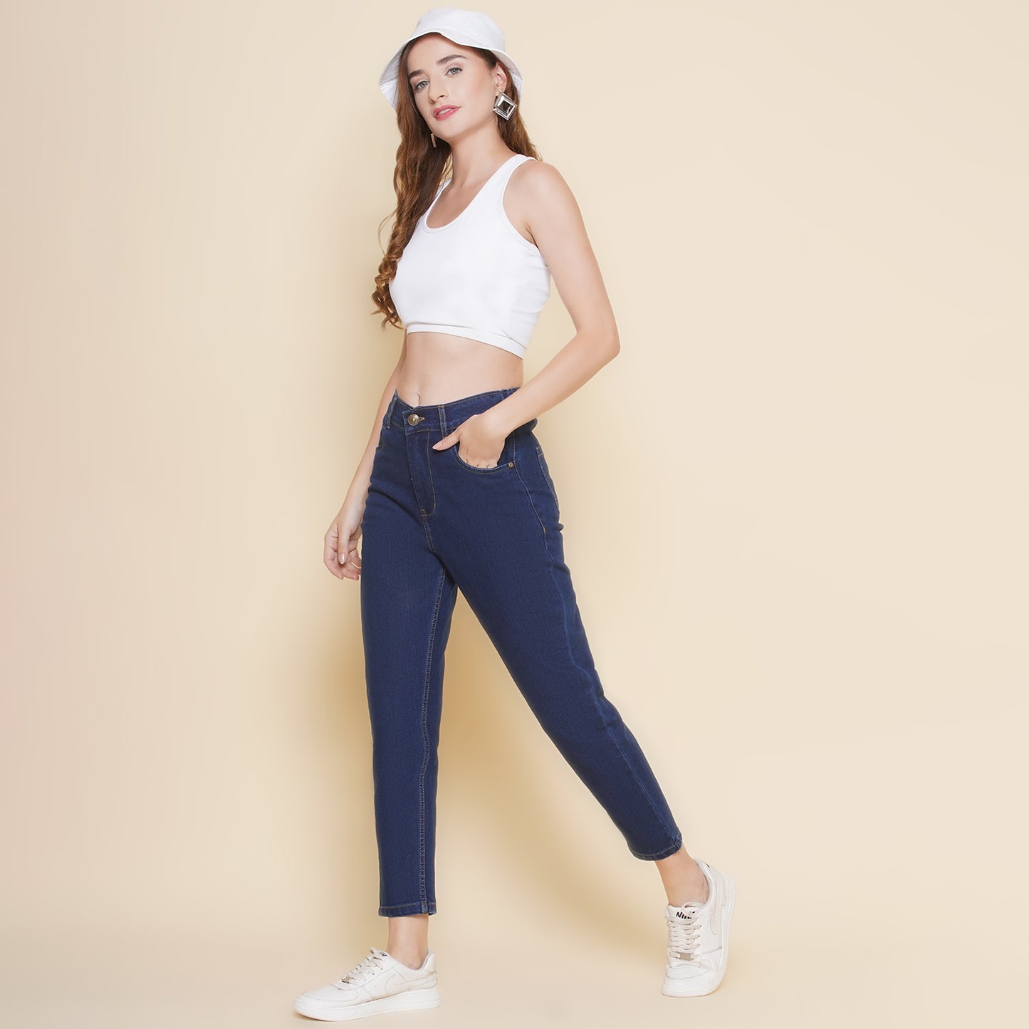 Women Regular High Rise Blue Jeans