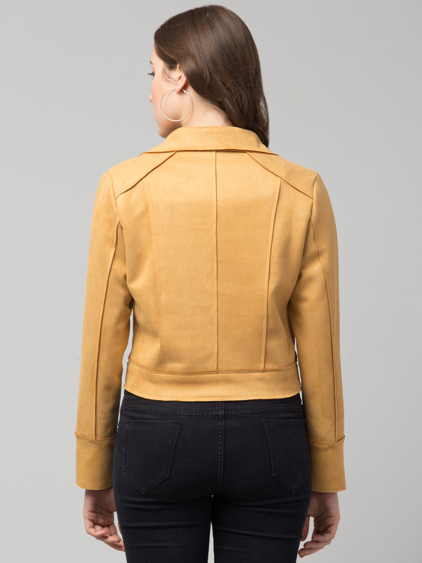 Mustard Girls Suede Fabric Jacket