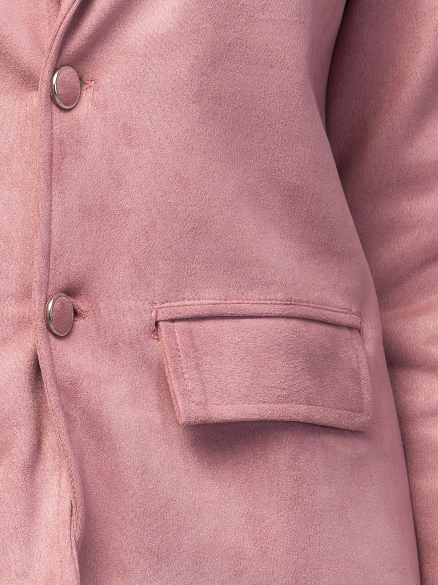 Pink Suede Fabric Girls Blazer