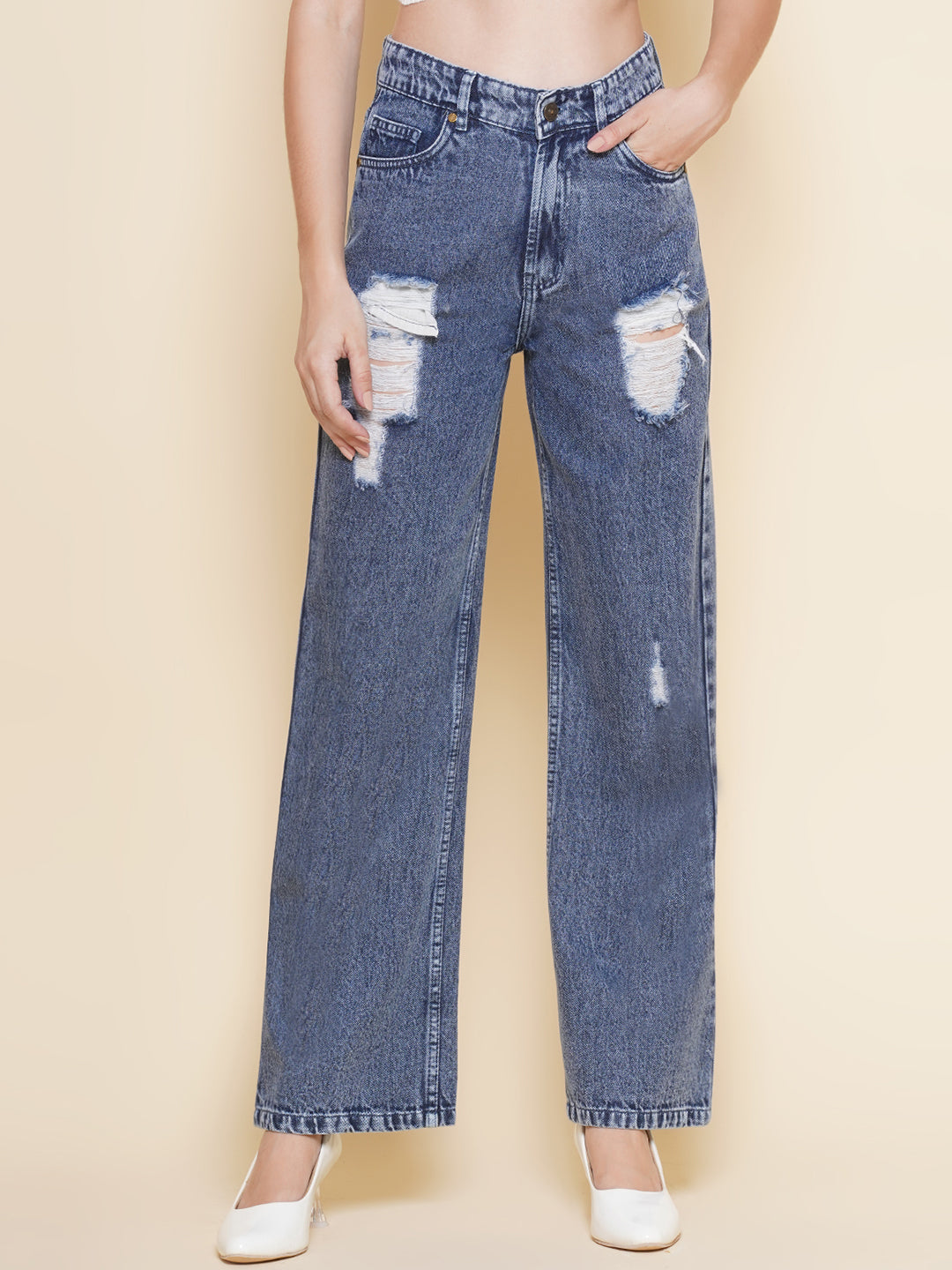 Women Regular High Rise Blue Jeans