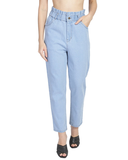 Women Regular High Rise Light Blue Jeans