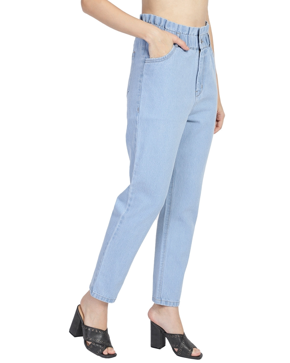 Women Regular High Rise Light Blue Jeans