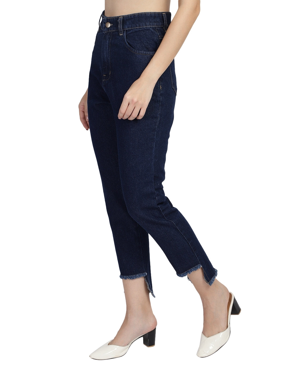 Women Regular High Rise Dark Blue Jeans