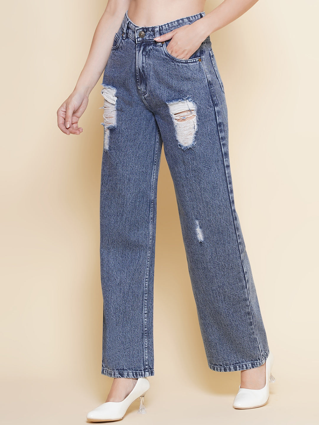 Women Regular High Rise Blue Jeans