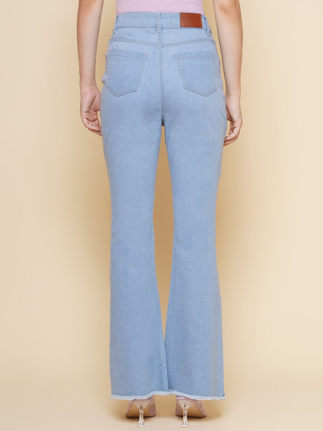 Women Boot Cut Jeans in Light Blue