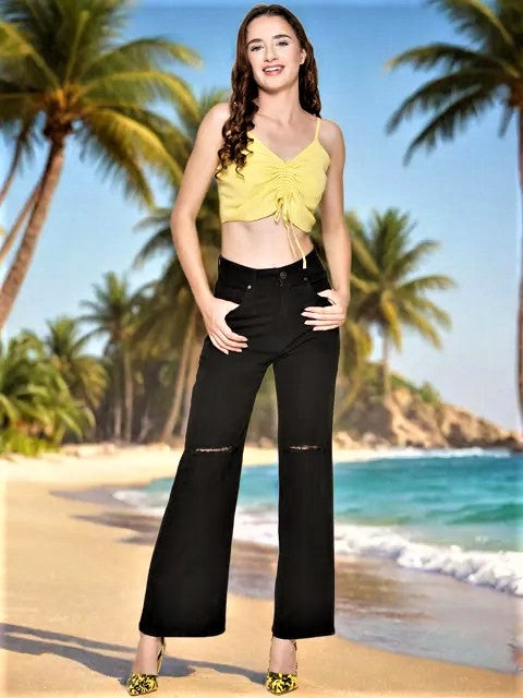Women Regular High Rise Black Jeans