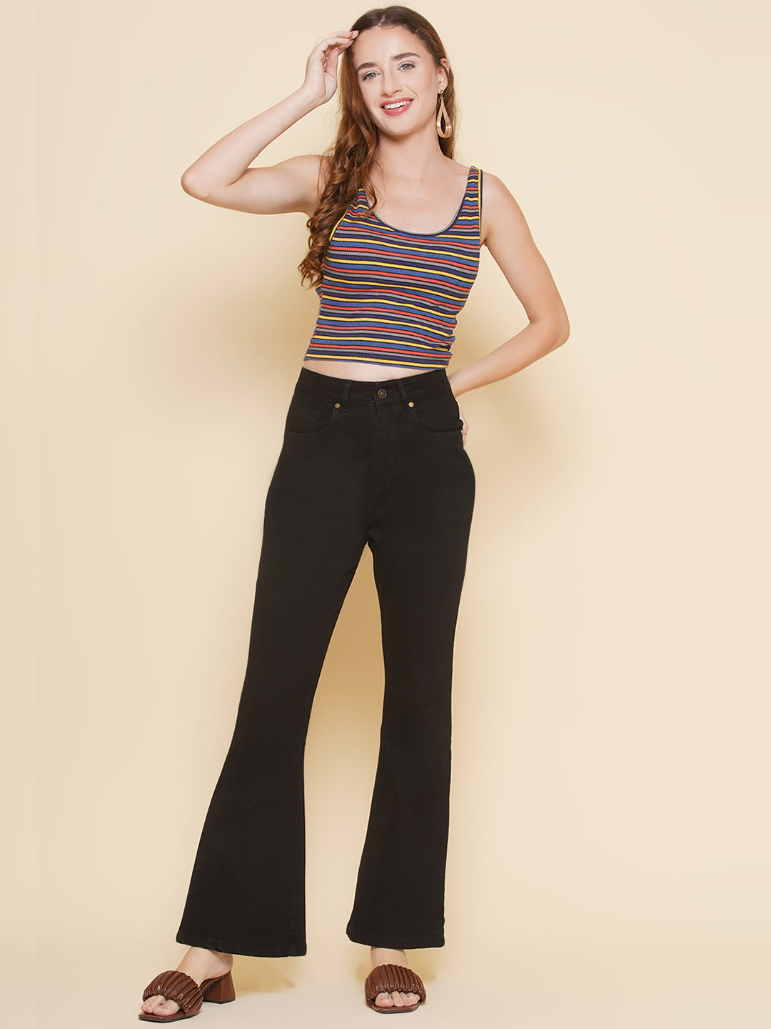 Women Boot Cut Jeans in Black