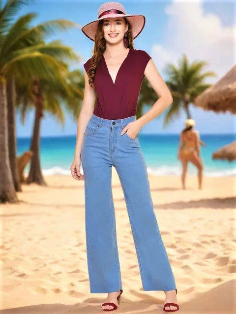 Women Regular High Rise Blue Jeans
