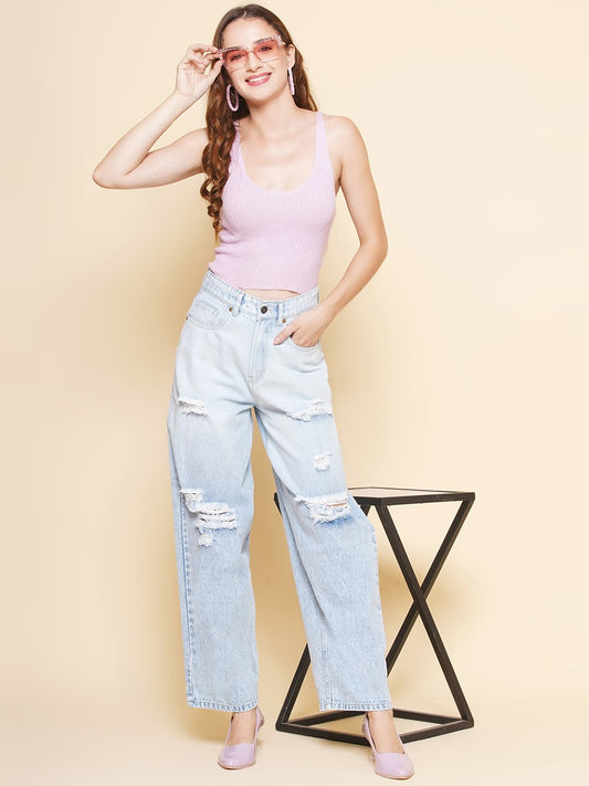 Women's Regular High Rise Light Blue Jeans