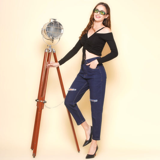 Women Regular High Rise Blue Jeans