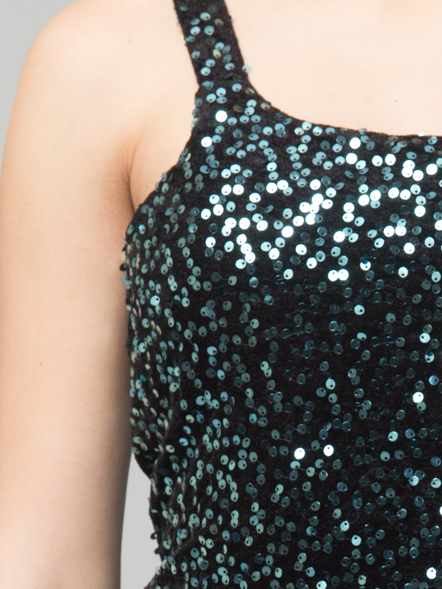 Blue Fit and Flare Sequins Party Wear Dress