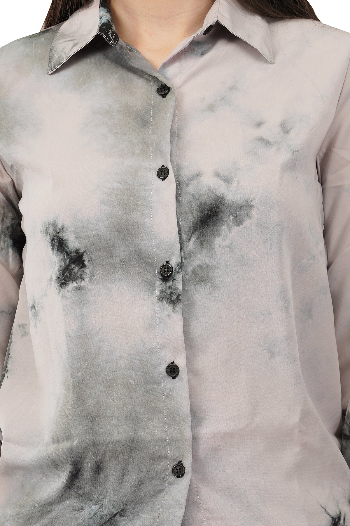 Grey Tie Dye Printed Imported Fabric Cord Set
