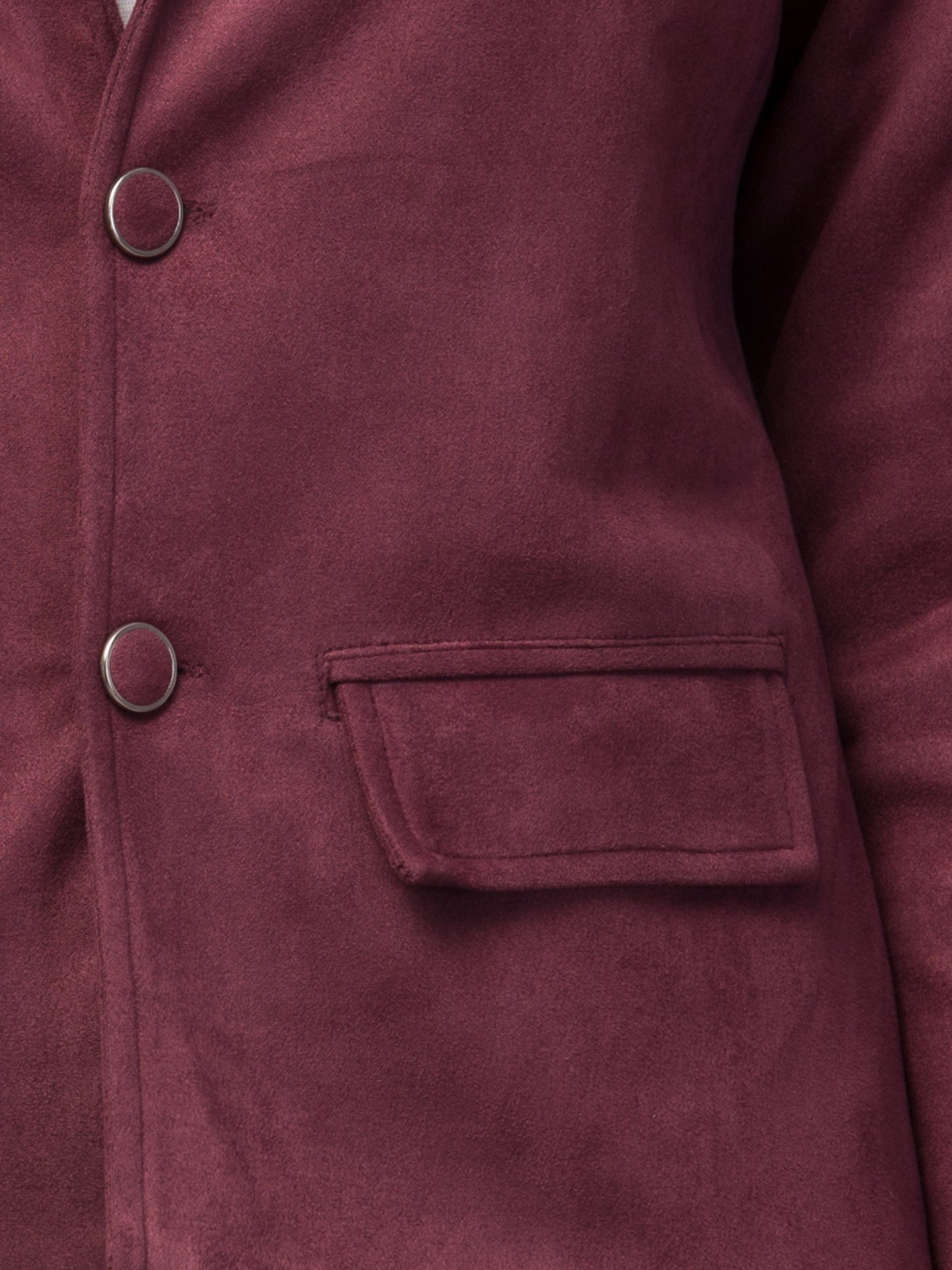 Wine Color Suede Fabric Girls Blazer