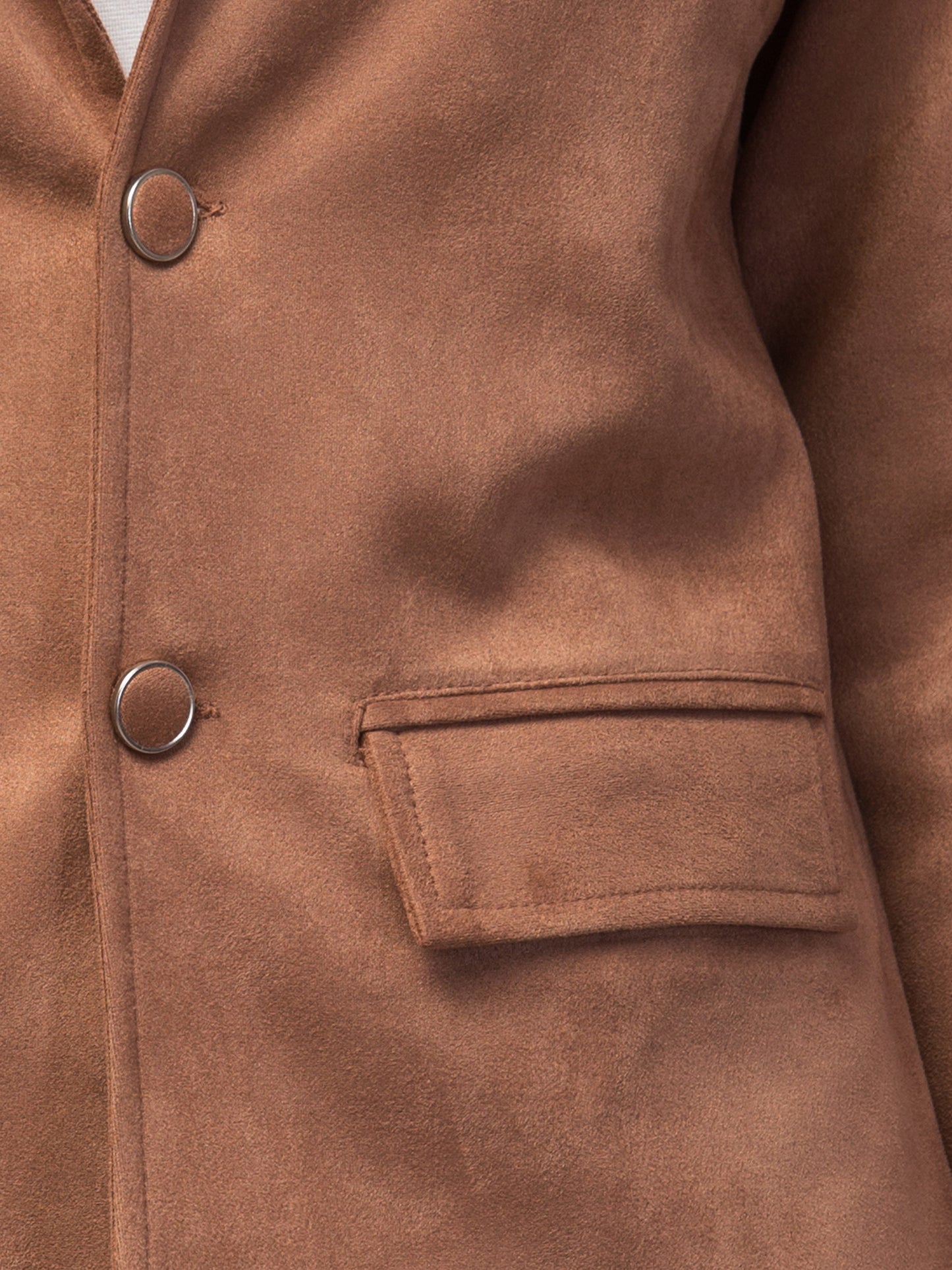 Rust Color Suede Fabric Girls Blazer