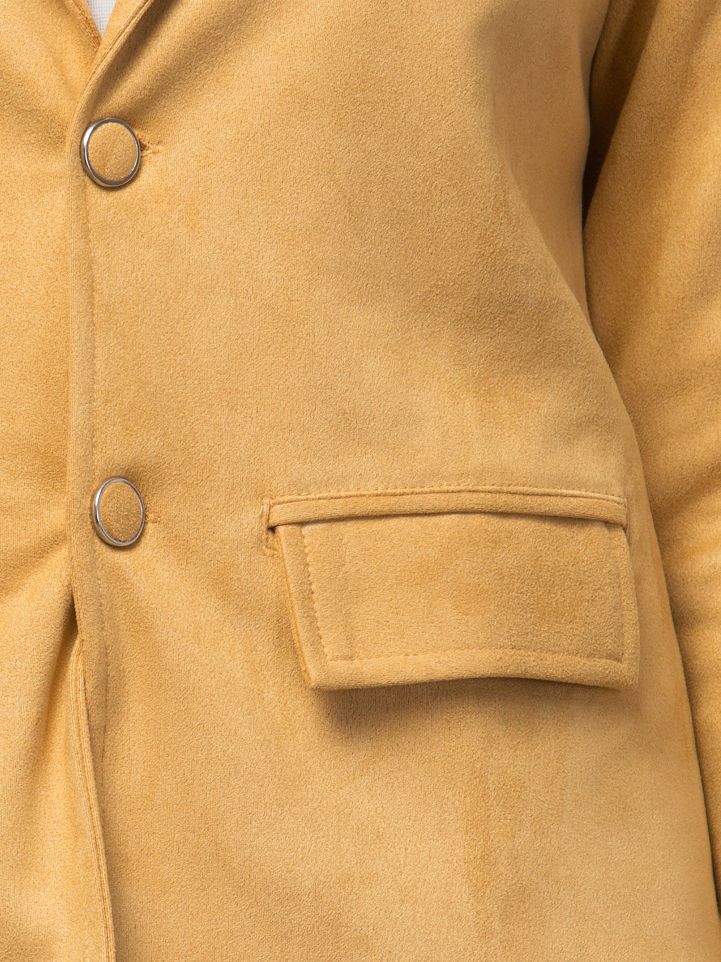Mustard Color Suede Fabric Girls Blazer