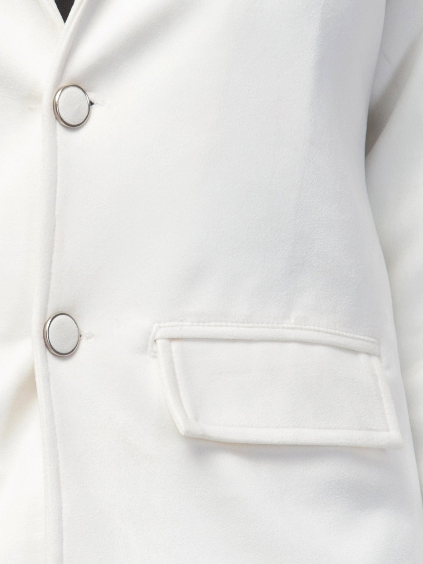 White Color Suede Fabric Girls Blazer