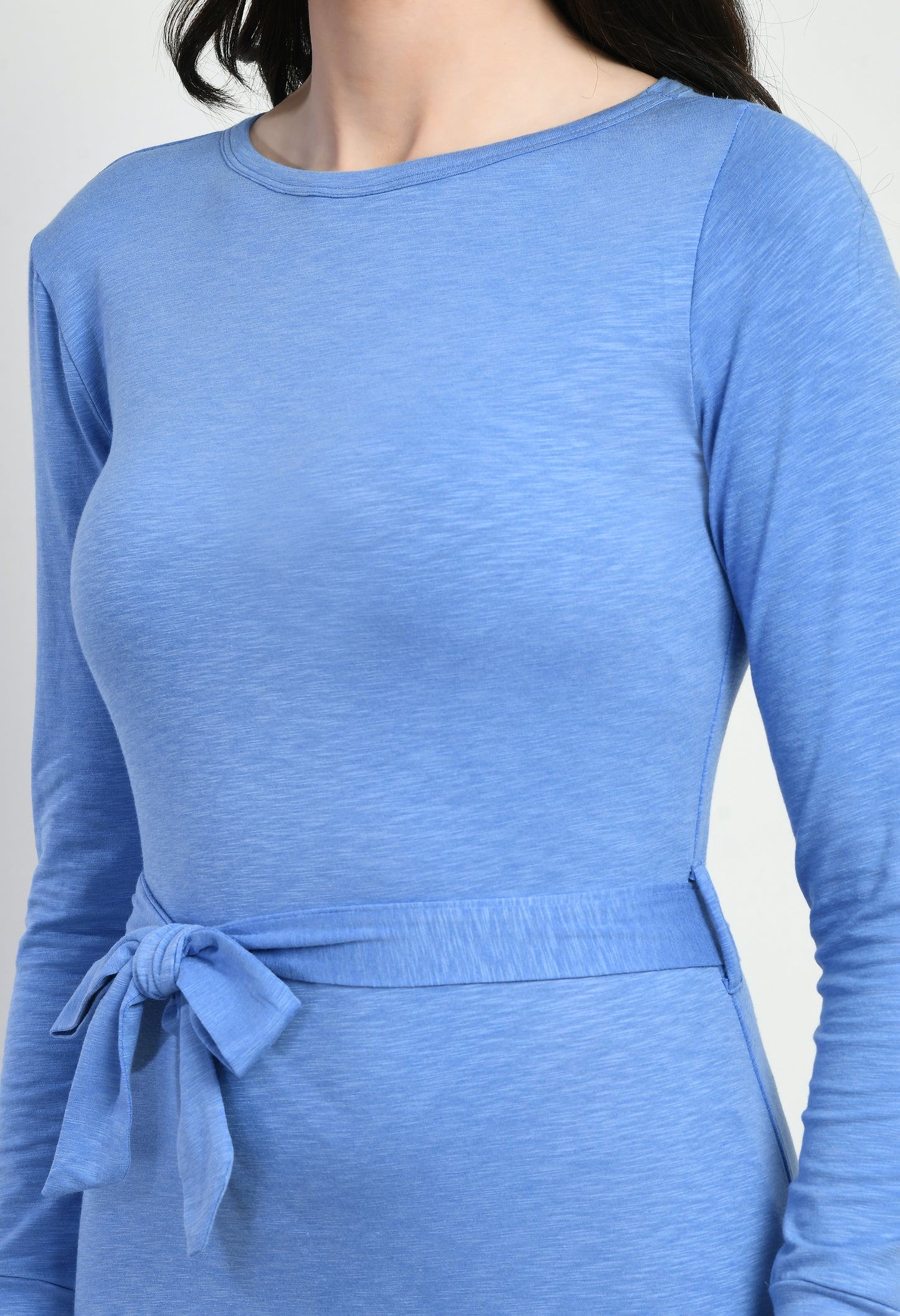 Blue Cotton Stretchable Bodycon Dress