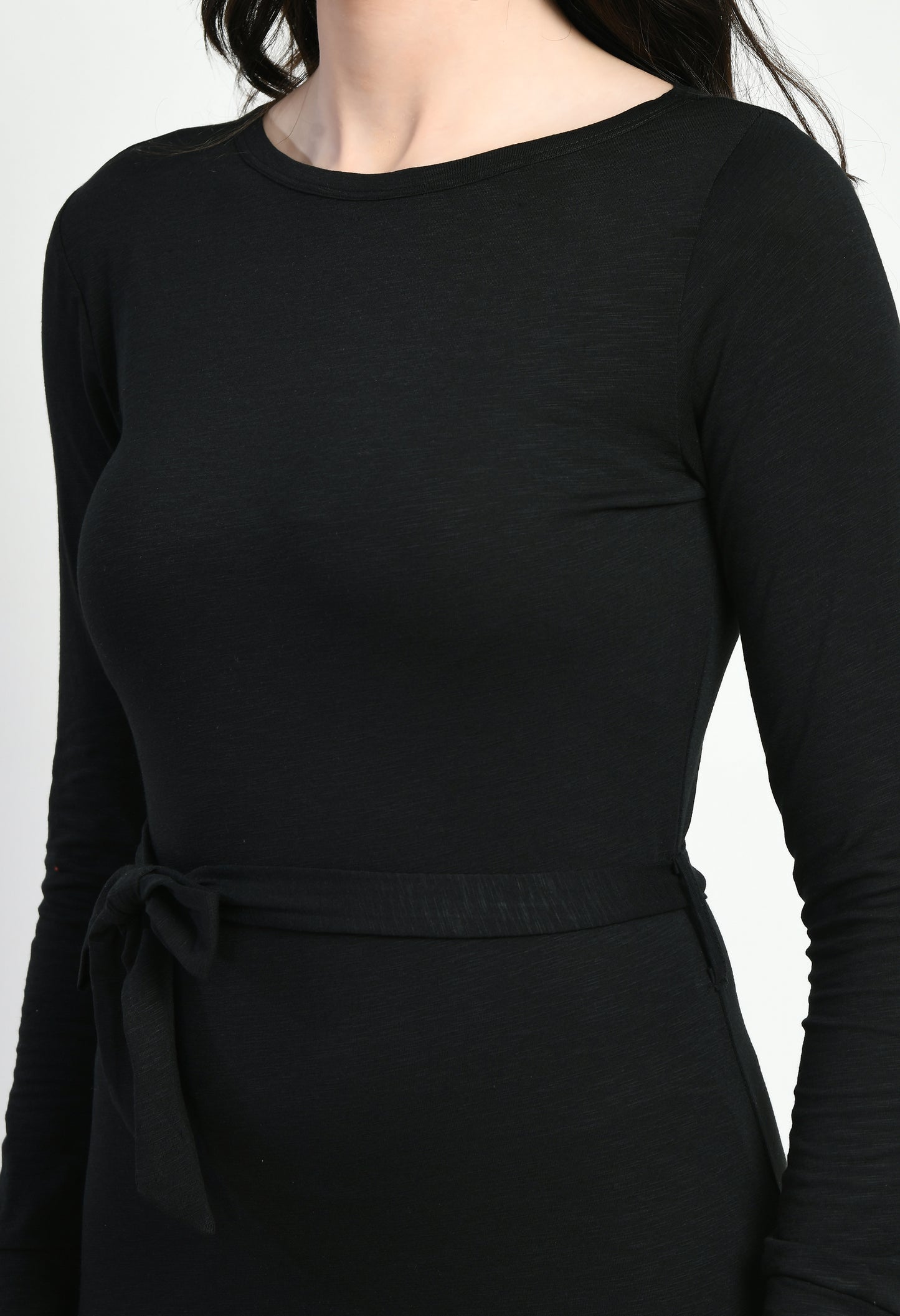 Black Cotton Stretchable Bodycon Dress